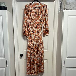 Elegant Floral Long Sleeve Dress